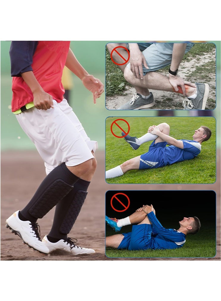 الوجبة زوجان من واقيات الساق للأطفال، واقيات ساق للأطفال، واقيات ساق لكرة القدم، كم ضاغط على شكل خلية نحل لحماية ساق كرة القدم للأولاد والمراهقين - Image 5